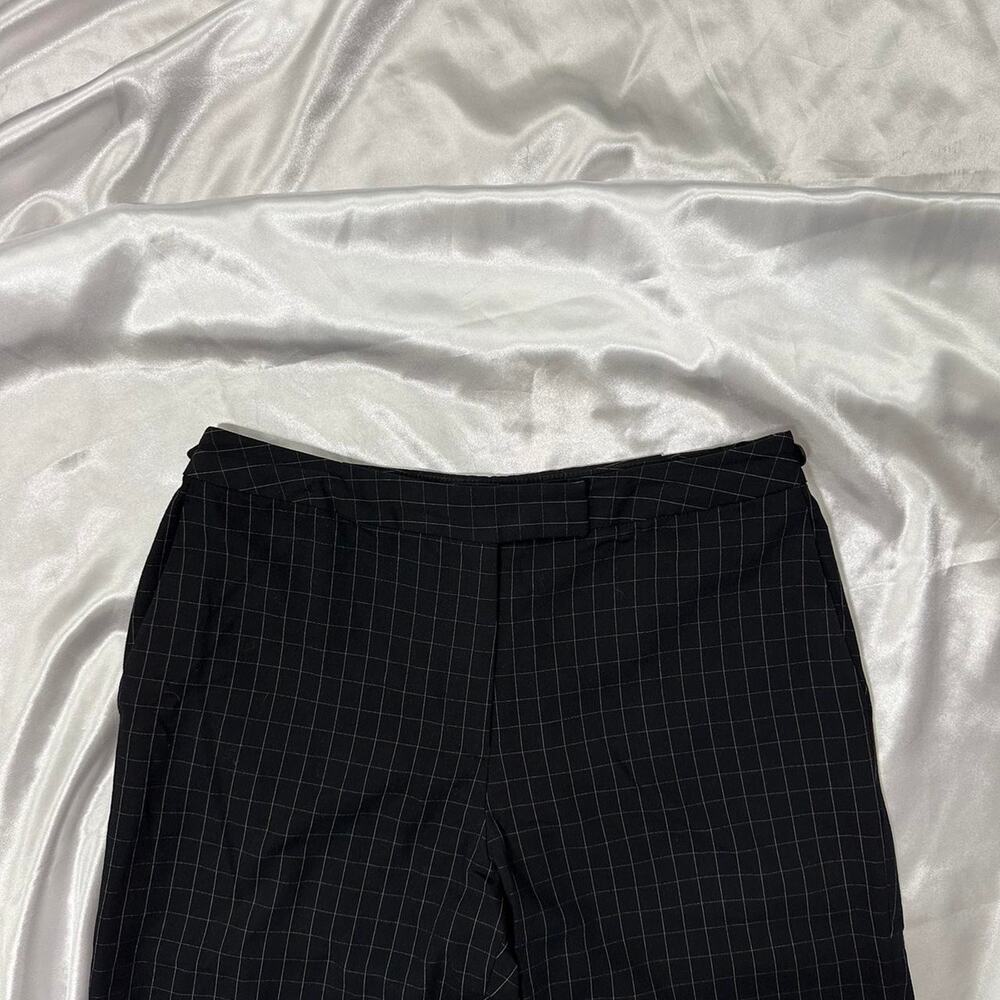 Black and white checkered trousers